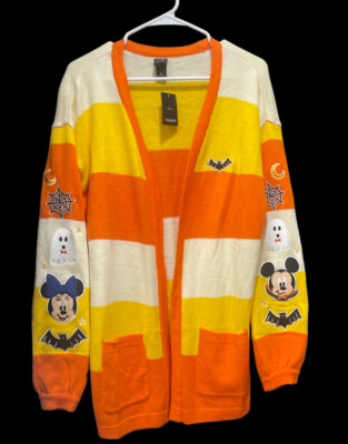 DISNEY HER UNIVERSE Mickey Mouse Halloween Candy Corn Cardigan XL X-Large NWT $99.99 - PicClick