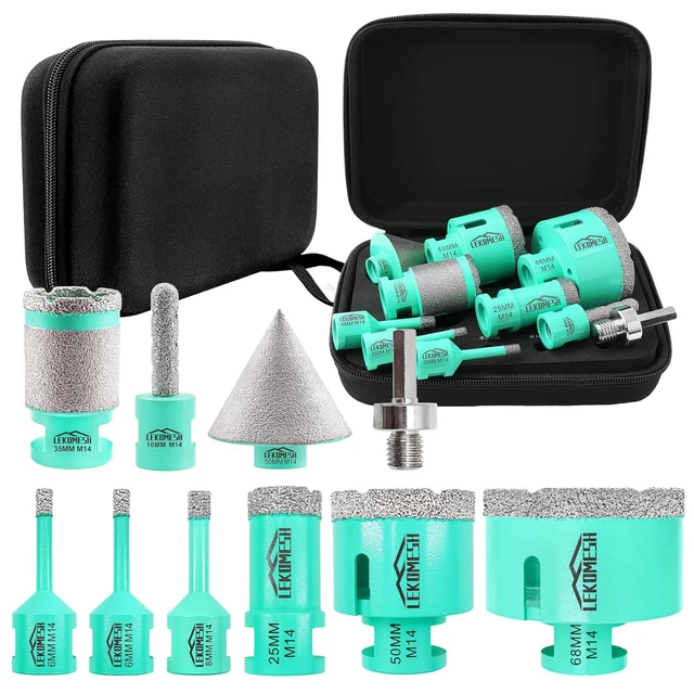 Punte Diamantate Per Piastrelle 11 Pezzi - Seghe A Tazza Per Gres E Ceramica, Con Adattatore - Foto 10