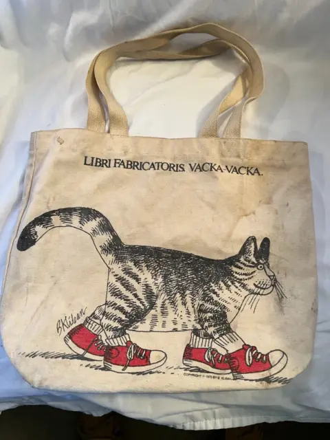 B Kliban Cat Red Sneakers Vintage Cotton Canvas Tote Bag 1975 ABA Giveaway