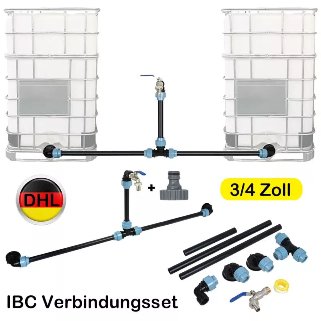 IBC Adapter Verbindungsset für 2 Tanks Nebeneinander mit Schwanenhals Auslauf