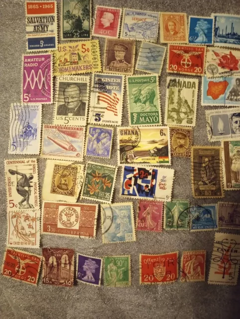 Lot Of 10 Vintage Collectible World Stamps Randomly Selected