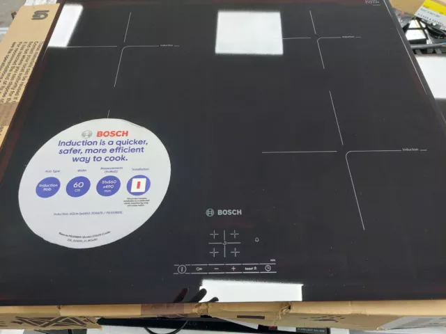 BOSCH PIE651BB1E Serie 4- 60cm Built-in Hard Glass Kitchen Induction Hob #8333.