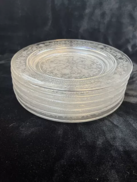 SET of 6 Duncan & Miller Etched First Love 8.25 inch Plates