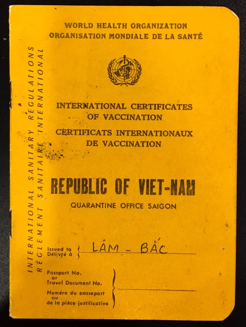 [42157]  International world health organization vaccination with stamp seal