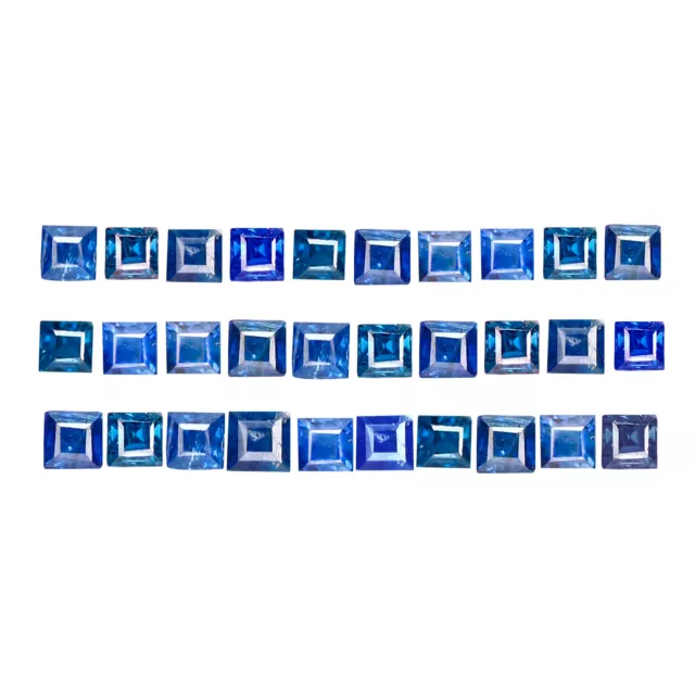 1.02 Ct VS [30 Pcs Lot] Exclusive Square 1.6 MM Blue Natural Tanzania Sapphire