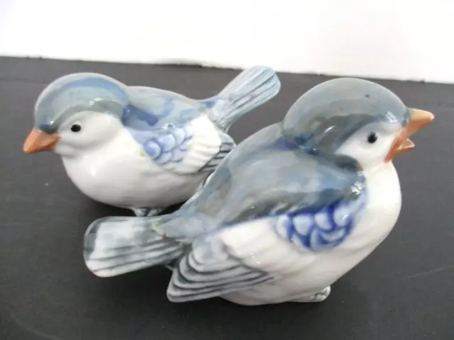 Vintage Otagiri Porcelain Birds Figurines Blue Grey White Japan