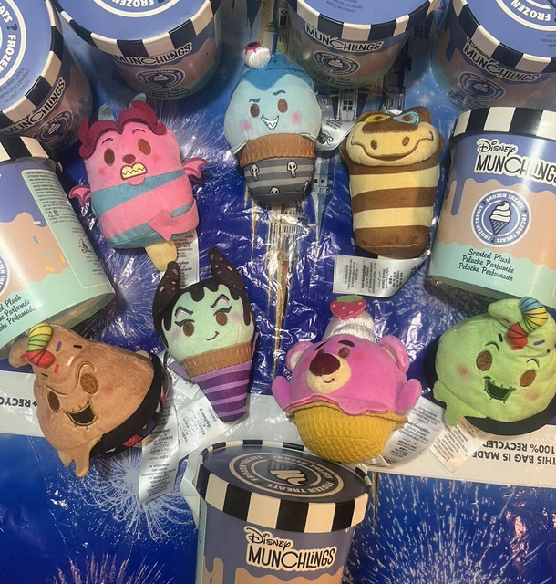 Disney Munchlings Mystery Scented Frozen Treats Plush Set of 7 (Includes Chaser)