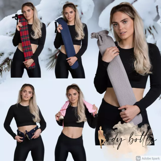 Ebays No.1 Long Hot Water Bottle with Designer Covers Fur Knit Fleece  2L 75cm