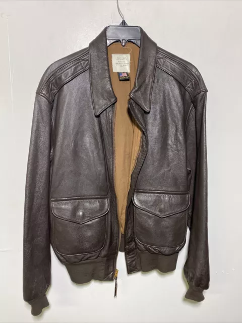 AVIREX SPEED TIGER A-2 LEATHER JACKET IN MOCHA BROWN