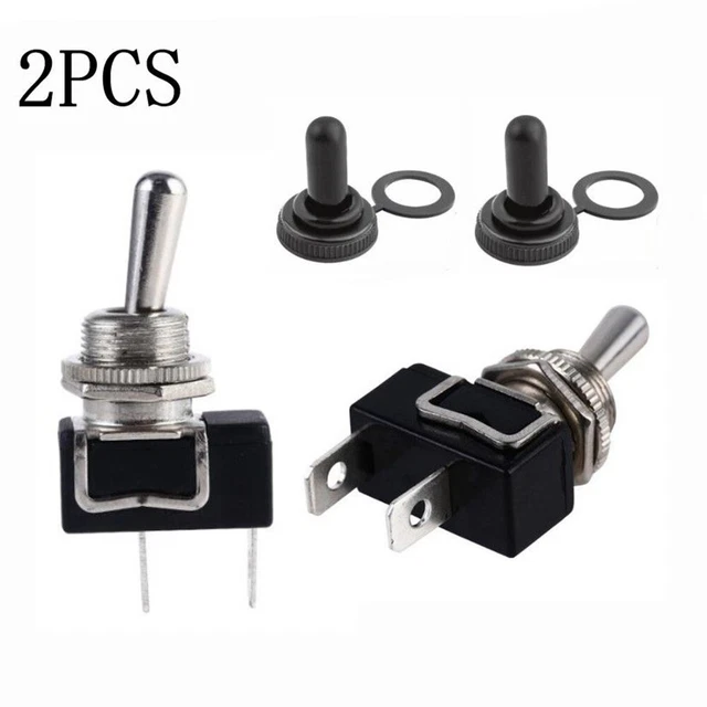Interrupteurs à Bascule étanches EMagTech – Lot De 2 – 30A 250V – Vert éclairé – Pour Voiture, Bateau, Camping-car