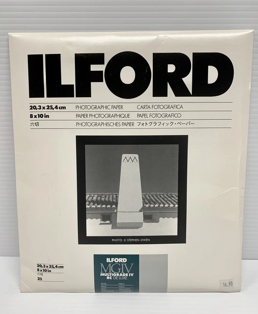 Ilford Multigrade IV RC DeLuxe Paper (Pearl, 8 x 10", 25 Sheets) Never Opened
