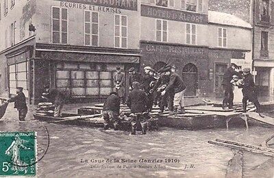 MAISON-ALFORT inondation de janvier 1910 distribution pain restaurant hôtel timb