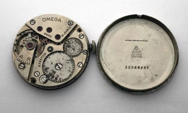 For Part Mechanism and BACK COVER CASE Omega Cal. 30 T2 Wristwatch Repair