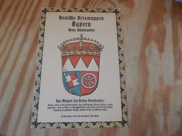 Deutsche Ortswappen Gapern Kreis Unterfranken Blatt Sammelalbum Kaffee Hag