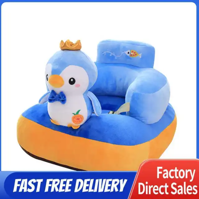 Baby Sofa Cover Soft Washable Sit Seat Chairs No Filler Cradle (Penguin)