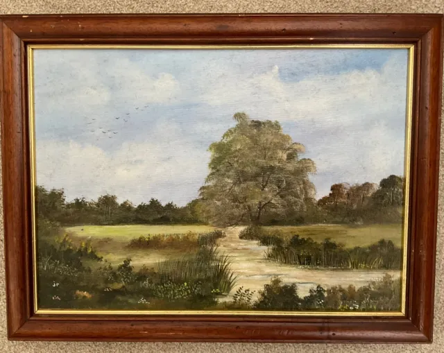 Original Framed Painting  Country  Landscape signed J P