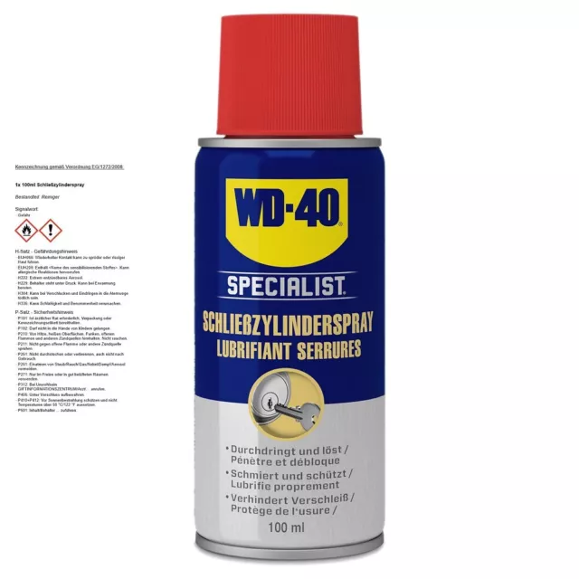 WD-40 SPECIALIST 100ml SCHLIESSZYLINDERSPRAY ZYLINDER TÜRSCHLOSS