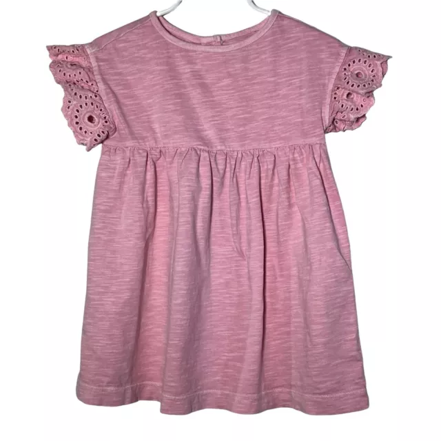 Gymboree Dress Baby Girls 2T Pink Short Sleeve Flare A Line Ruffle Cotton Kids