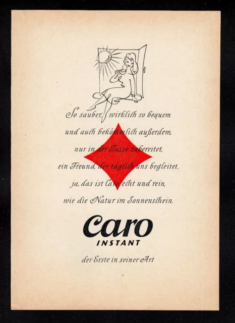 3w4740/ Alte Reklame von 1958 – CARO Instant – der Erste seiner Art.
