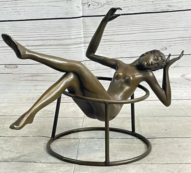 Érotique Bronze Fonte Chair Sculpture Statue Art Figurine Femme Fantaisie