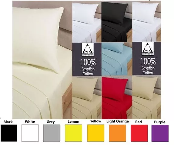 100% Egyptian Cotton Extra Deep Fitted Sheet 16" Drop 40Cm Fit In All Sizes