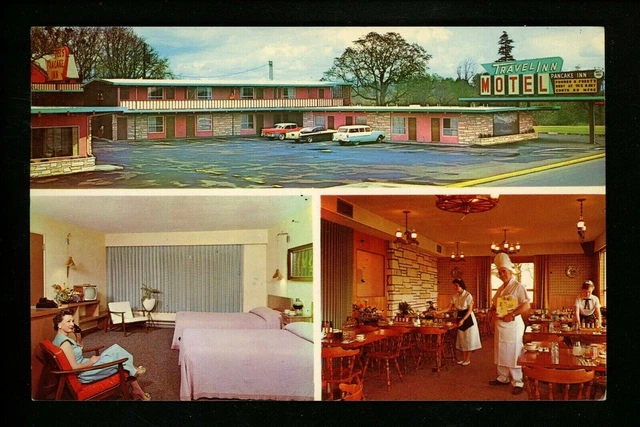 Hotel Motel postcard Oregon OR Eugene, Travel Inn Motel Restaurant chrome