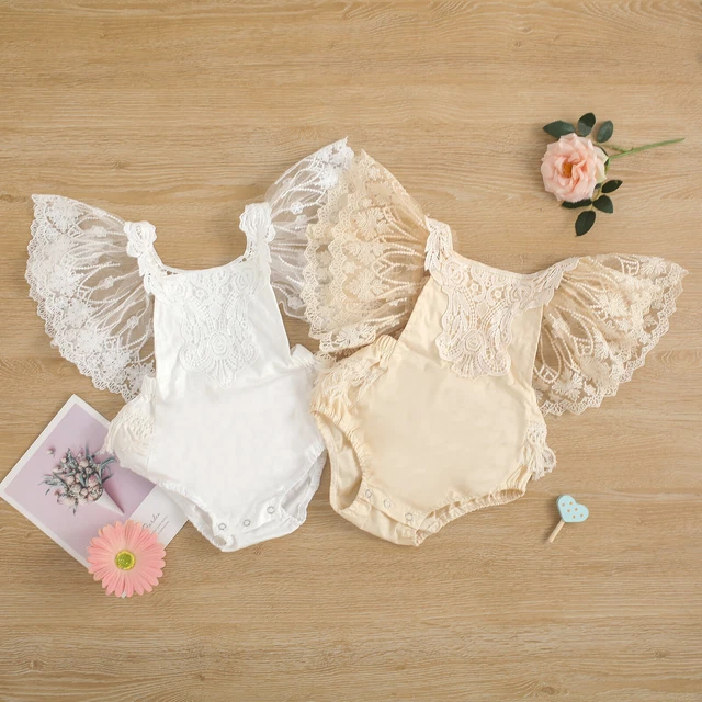 Infant Baby Girl Romper Summer Open Back Jumpsuit Newborn Casual Cotton Bodysuit