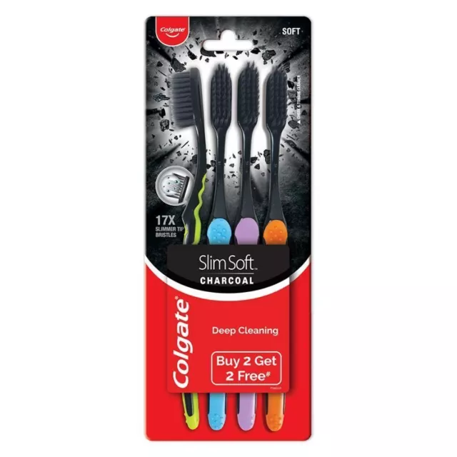 Colgate Slim Soft Charcoal Cepillo de dientes 17X Cerdas de punta suave más...