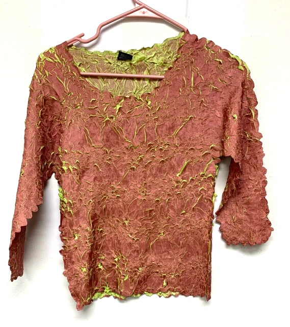 Vtg 80s 90s Original Magic Scarf Womens Pink Long Sleeve Shirt Top - One Size