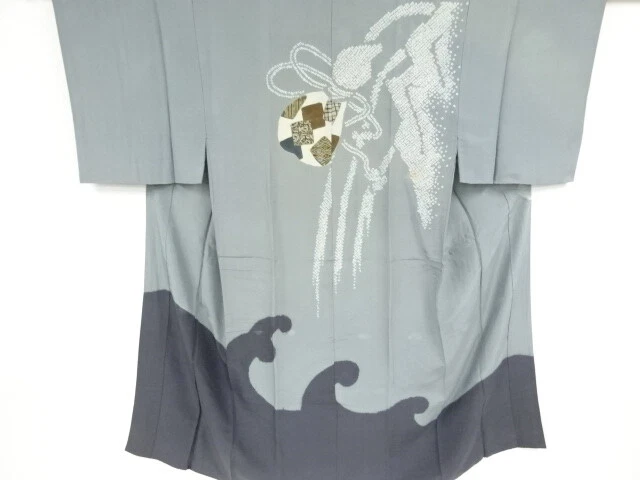 37282# Japanese Kimono / Antique Mens Juban / Shibori / Gourd Pattern