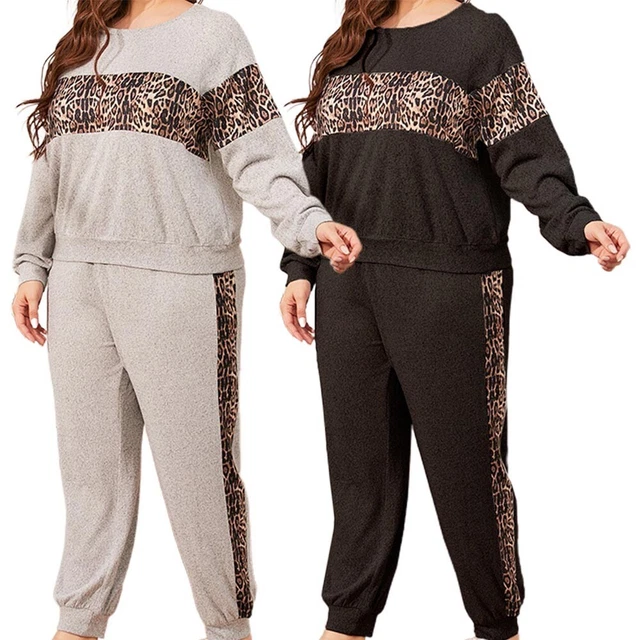 Tuta da allenamento donna taglie forti pile tute da jogging felpa e pantaloni XL 5