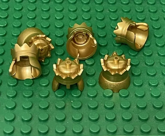 Lego 6 Pieces Metallic Gold King Crown,Castle Kingdoms Mini Figure Headgear