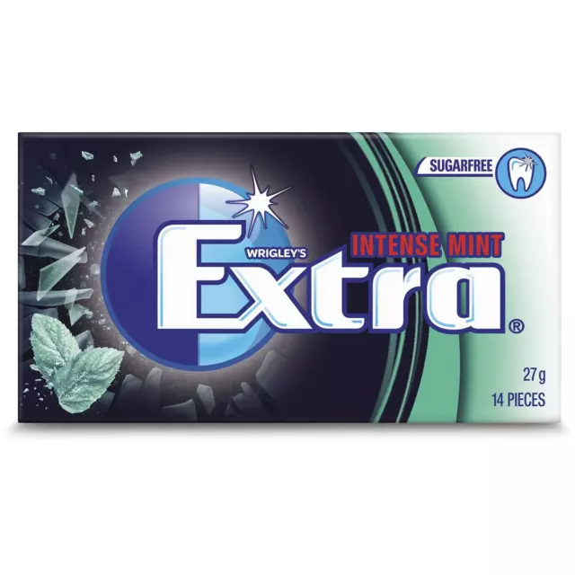 Wrigleys Extra Intense Mint Chewing Gum 14 Pieces X 24 Pack