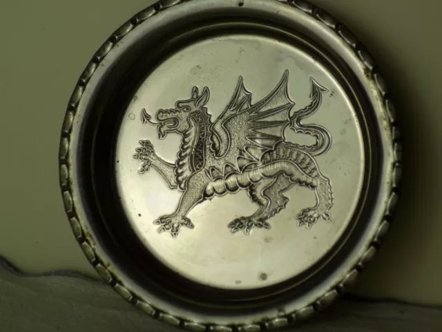 Electro Silver Plated On Copper Trinket Dish Welsh Dragon Jewellery Rings Keys