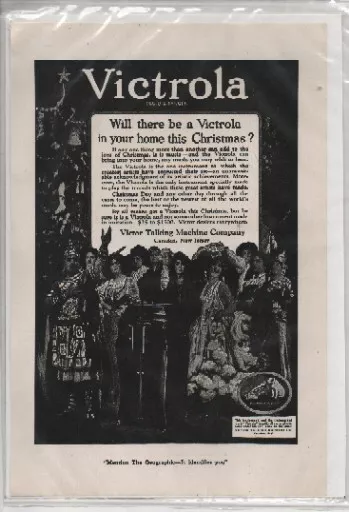 1920 Victor Talking Machine Company Christmas Print Advertising Page