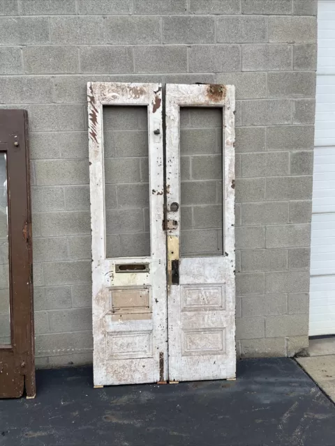CM769 pair antique double doors 43.5 for 89.5 x 1.75 Oak
