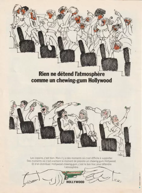 Publicité de presse  Havas Hollywood Chewing Cabu french press ad 1972
