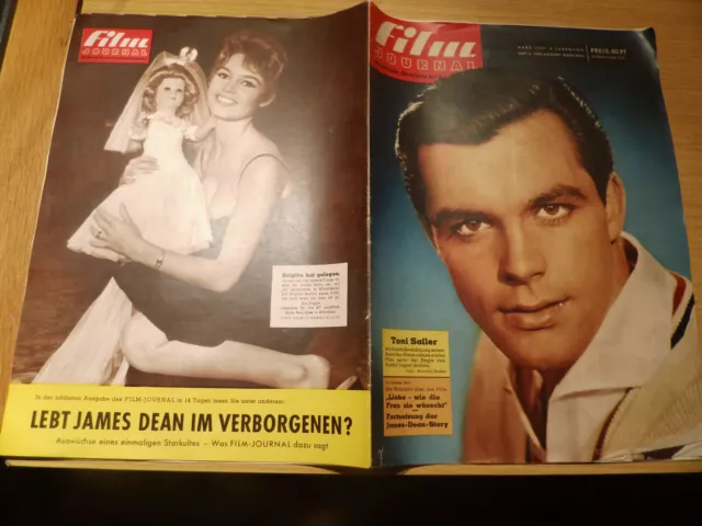 Film Journal 6 1957 Toni Sailer Cover Brigitte Bardot  Back Jayne Mansfield Foto