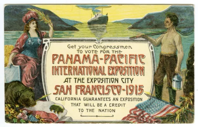 1915 San Francisco Ppie Panama-Pacific Expo Rare "Poster View" Original Postcard