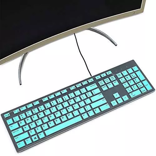 Keyboard Cover for Dell KB216 KB216p Wired & Dell KM636 Wireless Mint Green