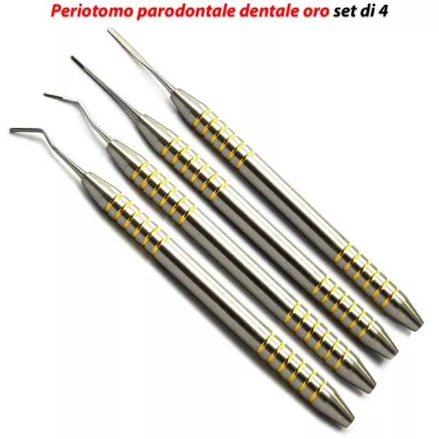 Kit elevatori dentali di estrazione atraumatica in oro periotomo parodontale 4pz