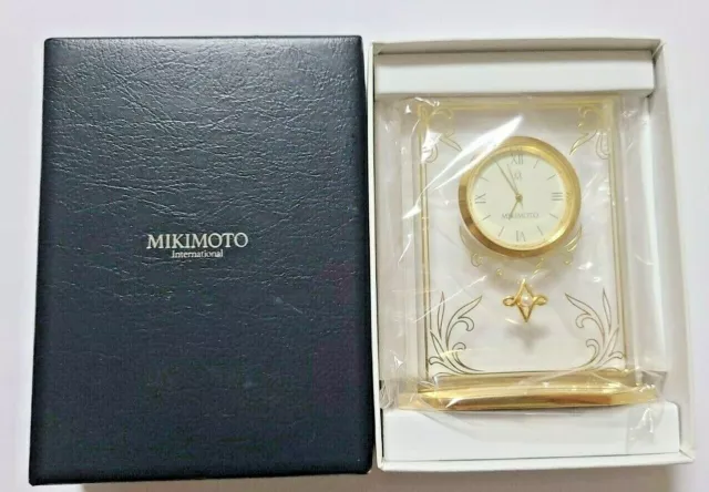 Reloj de Mesa MIKIMOTO Reloj de Cuarzo Sin Usar Con GARANTÍA JAPÓN