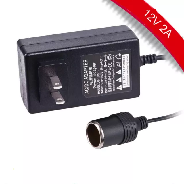 New AC To DC Car Cigarette Lighter Socket 100-240V Power Adapter Converter 2