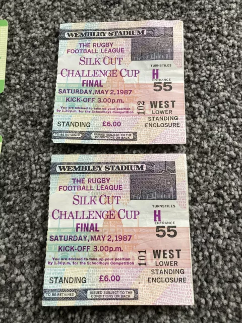 Rugby League Challenge Cup 1987 Tickets Collectible