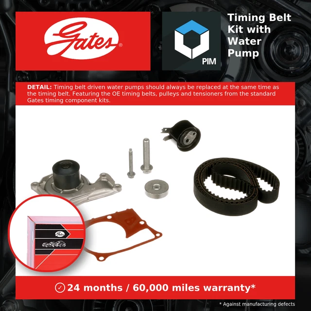 Gates Timing Cam Belt & Water Pump Kit KP45509XS - NEW, 5-Year Warranty, Made In USA