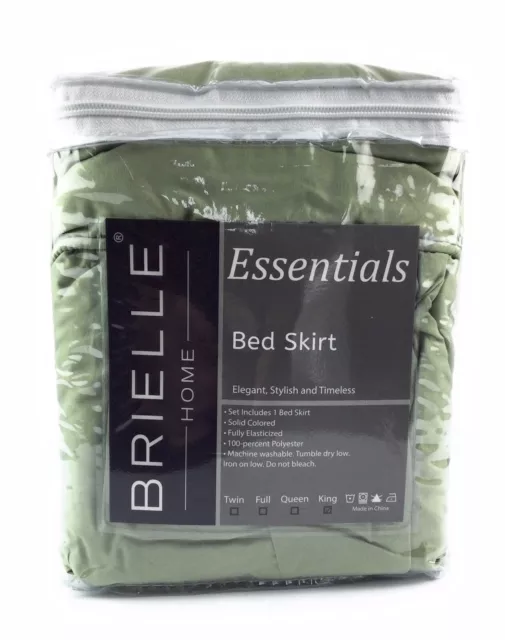 Brielle Home King Bed Skirt Sage Washable NEW!