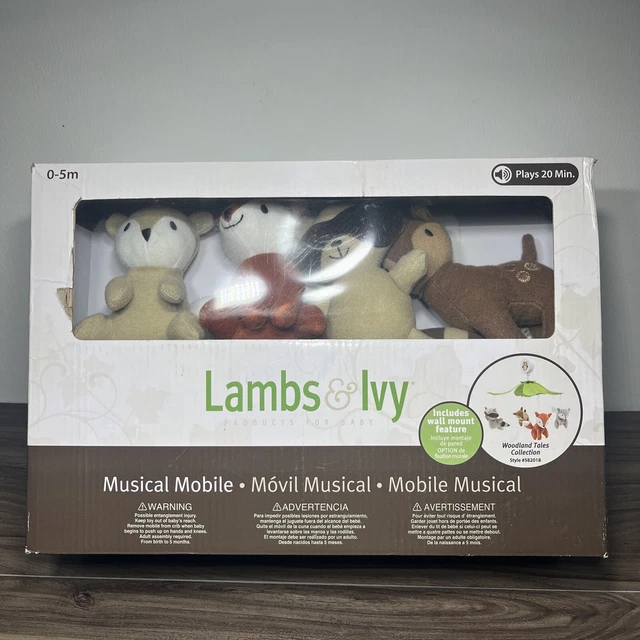 Lambs & Ivy Woodland Tales Multicolor Forest Animals Musical Baby Crib Mobile