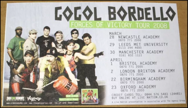 2008 Gogol Bordello UK Forces of Victory Tour Print Ad Advertisement Clipping
