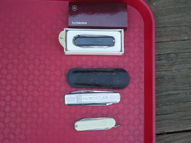 Three Victorinox Swiss Made Multiblade Pocket Knives