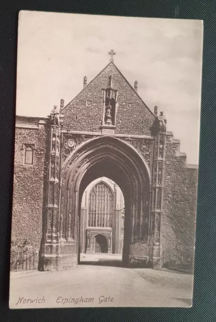 Unveröffentlicht Hallams R.A. Serie B&W Postkarte - Erpingham Gate, Norwich (b)